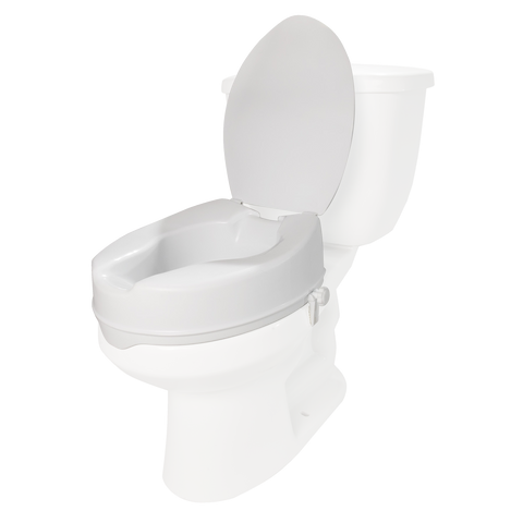 Molded Toilet Seat Riser with Lid, 4 inch lift