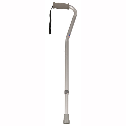 Silver Contour Grip Cane with Lanyard