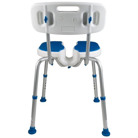 Padded Bath Shower Safety Seat with hygienic cutout and backrest