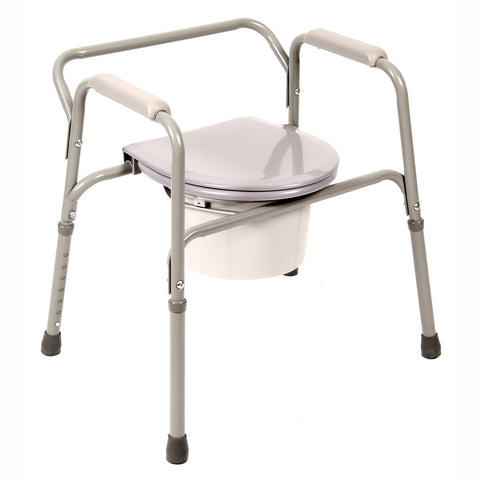 Coated Bedside Commode w/ Removable Back Rest