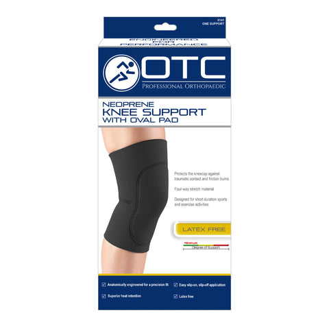 OTC Knee Support, Oval Pad, Slip-on Sleeve, Neoprene