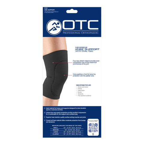OTC Knee Support, Oval Pad, Slip-on Sleeve, Neoprene