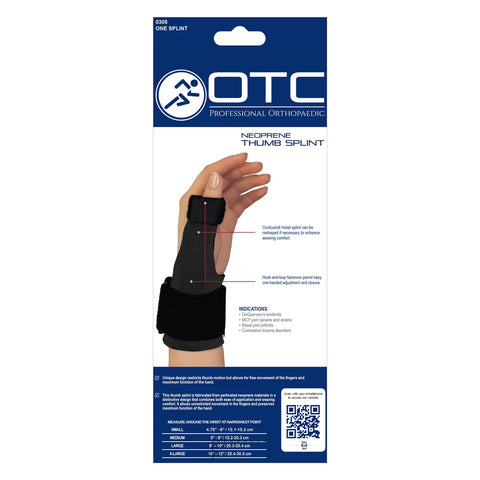OTC Thumb Splint Immobilizer, Neoprene, Black