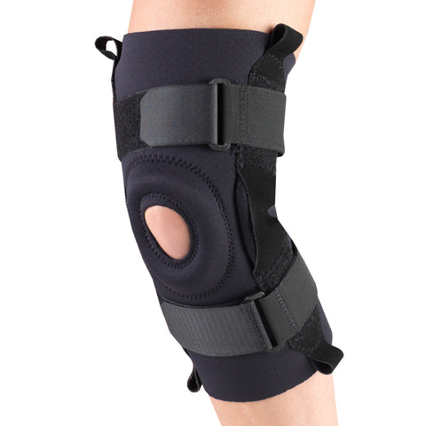 OTC Knee Stabilizer, Hinged Bars, Neoprene, Black