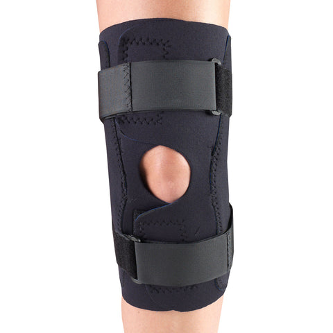 OTC Knee Stabilizer Wrap, Hinged Bars, Neoprene, Black