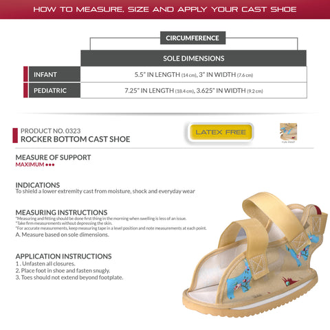 OTC KidsLine Cast Shoe, Rocker Bottom, Pediatric, Fun Print