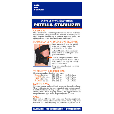 OTC Patella Stabilizer, Kneecap, Neoprene, Black