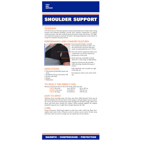 OTC Shoulder Support, Brace and Post-Surgical Protector, Neoprene, Black
