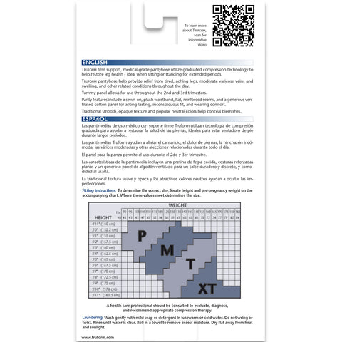 Truform 20-30 mmHg Compression Pantyhose, Plus Size Women's Support Tights Hosiery