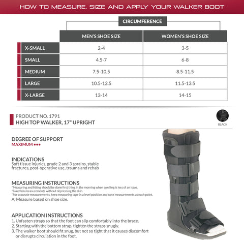 OTC Walker Boot, High Top Leg Cast, Black