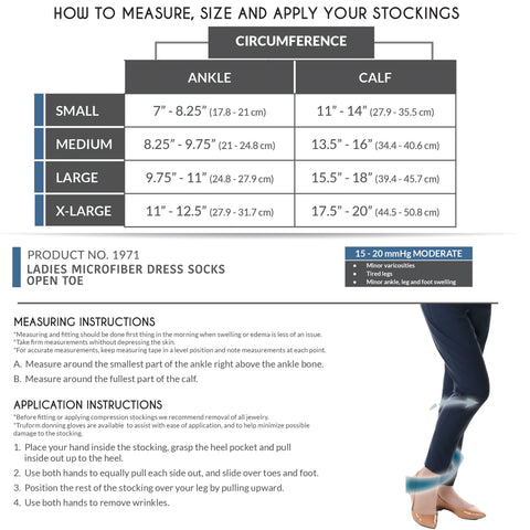 Truform Women's 15-20 mmHg Medical Compression Socks, Moderate Support Soft Stretch Comfort Microfiber, Knee High, Closed Toe