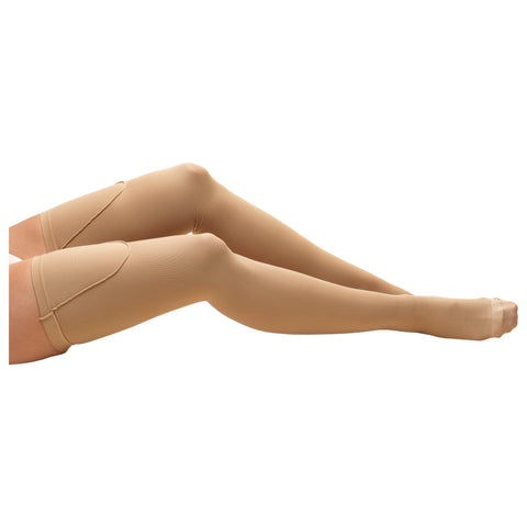 Truform Surgical Stockings, 18 mmHg Compression for Men and Women, Thigh High Length, Closed Toe