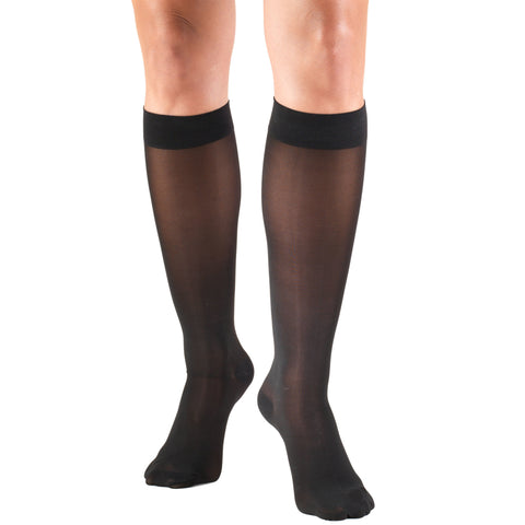 Truform Sheer Compression Stockings, 20-30 mmHg, Women's Knee High Length, 30 Denier