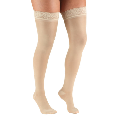 Truform Sheer Compression Stockings, 20-30 mmHg, Women's Thigh High Length, 30 Denier