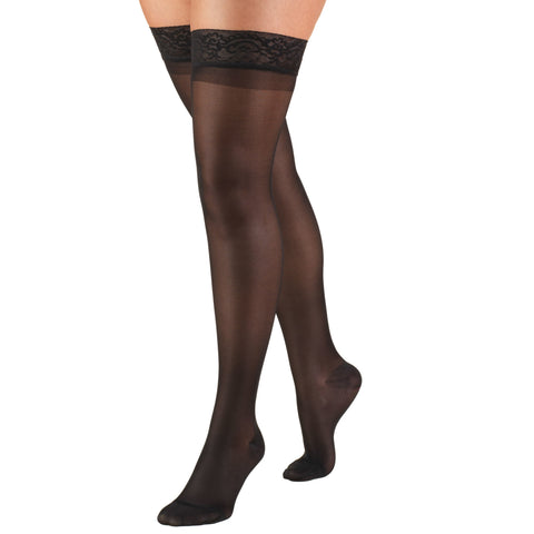 Truform Sheer Compression Stockings, 15-20 mmHg, Women's Thigh High Length, 20 Denier