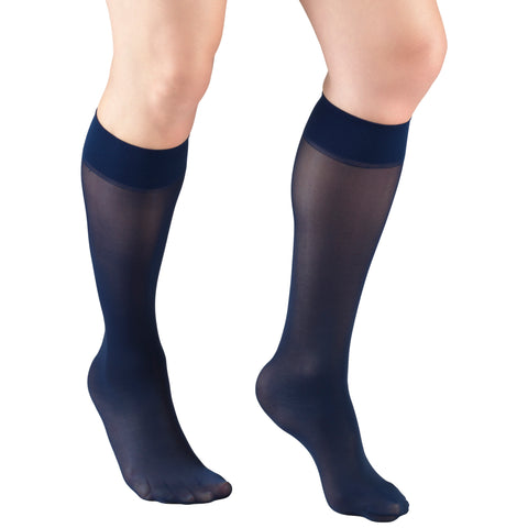 Truform Sheer Compression Stockings, 8-15 mmHg, Women's Knee High Length, 20 Denier
