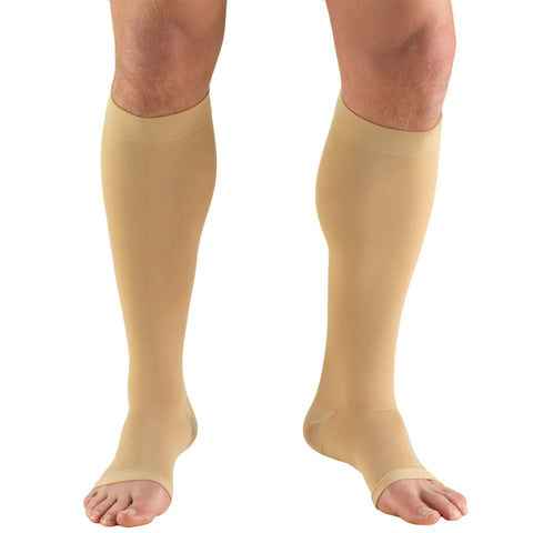 Truform 15-20 mmHg Compression Stockings for Men and Women, Knee High Length, Open Toe
