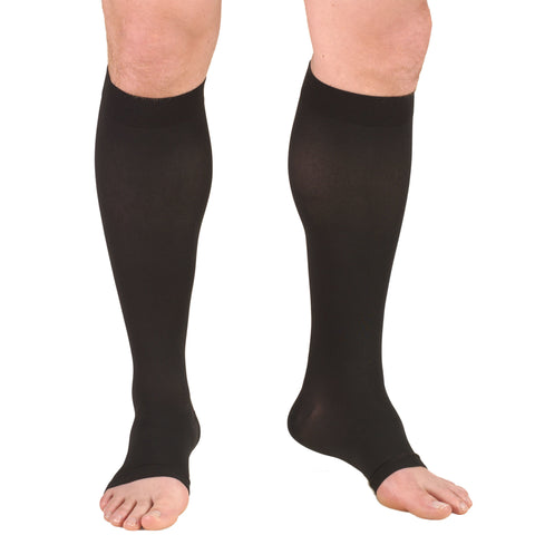 Truform 15-20 mmHg Compression Stockings for Men and Women, Knee High Length, Open Toe