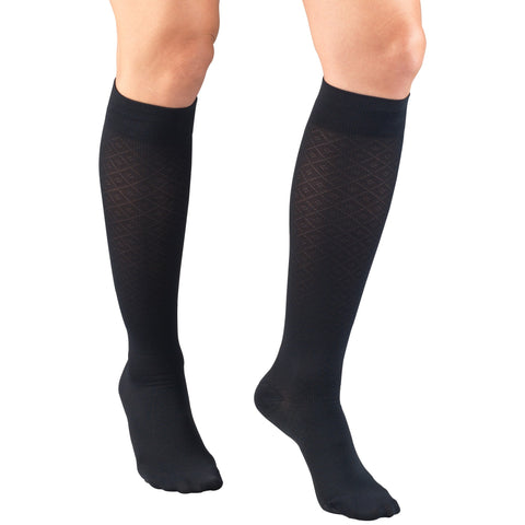 Truform Compression Socks, 15-20 mmHg, Women's Dress Socks, Knee High Over Calf Length