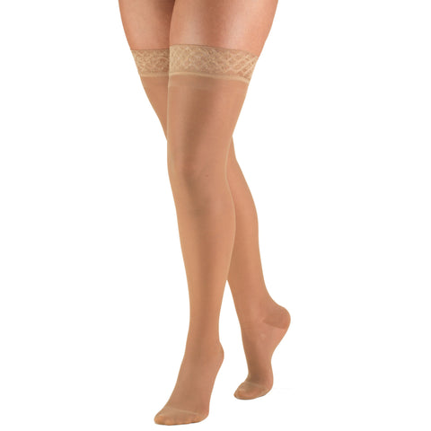 Truform Sheer Compression Stockings, 15-20 mmHg, Women's Thigh High Length, 20 Denier