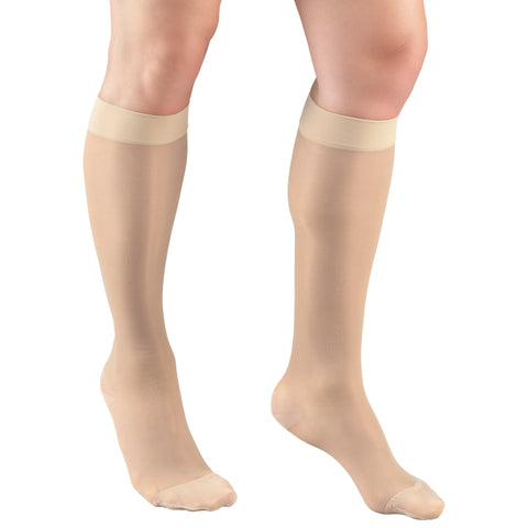 Truform Sheer Compression Stockings, 30-40 mmHg, Women's Knee High Length, 30 Denier