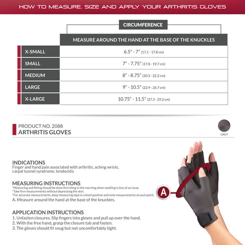 OTC Premium Support Arthritis Gloves, 1 pair, Black