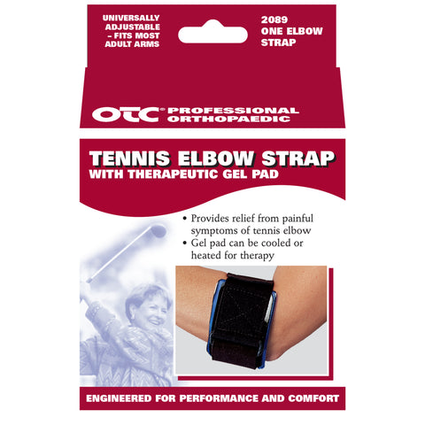 OTC Tennis Elbow Strap, Thrapeutic Gel Pad Insert, Black