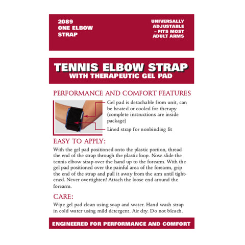 OTC Tennis Elbow Strap, Thrapeutic Gel Pad Insert, Black