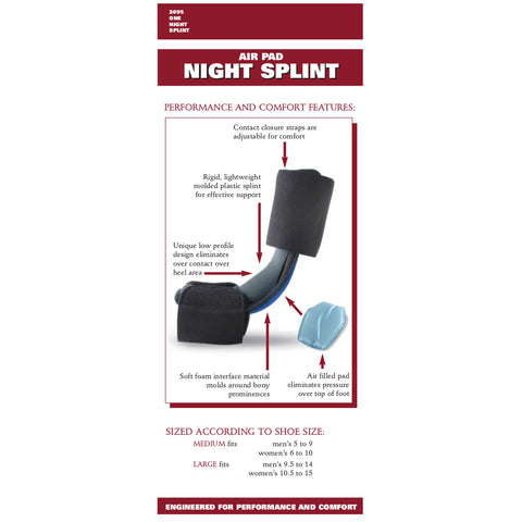 OTC Night Splint, Low-profile, Airform Pads, Black