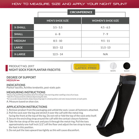 OTC Night Sock, Plantar-Fasciitis, Select Series, Black