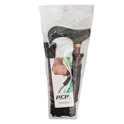 Folding Adjustable Cane - Derby Handle