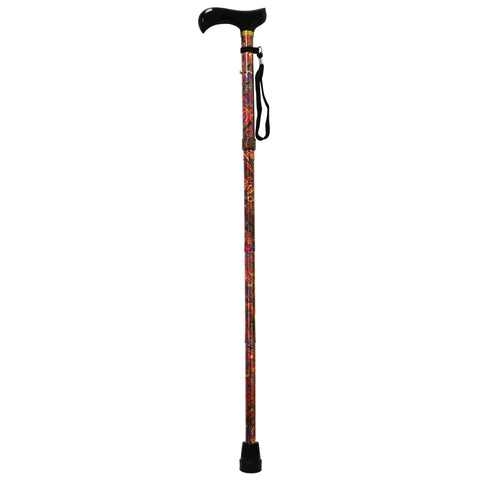 Folding Adjustable Cane - Derby Handle