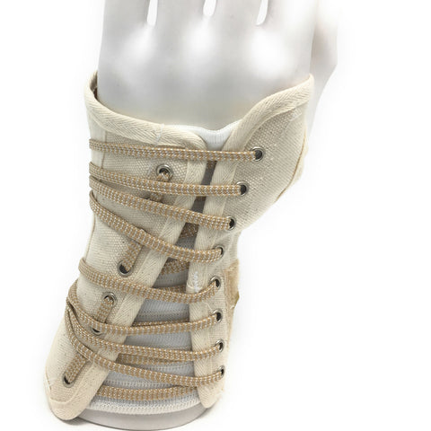 OTC Wrist Splint, Cock-Up Lacing, Canvas, White, Left