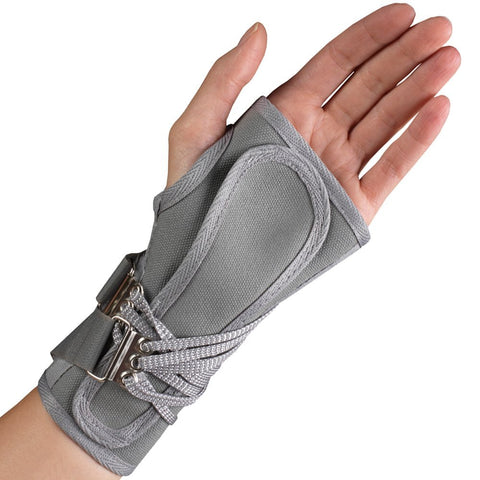 OTC Wrist Splint, Cock-Up Lacing, Canvas, ProChoice, Grey, Left
