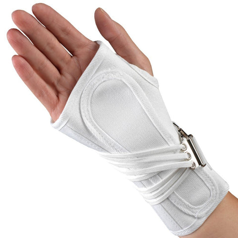 OTC Wrist Splint, Cock-Up Lacing, Canvas, ProChoice, White, Right