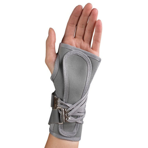 OTC Wrist Splint, Cock-Up Lacing, Canvas, ProChoice, Grey, Left