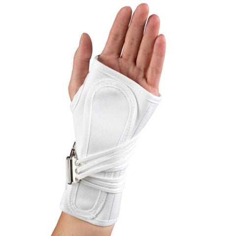 OTC Wrist Splint, Cock-Up Lacing, Canvas, ProChoice, White, Left