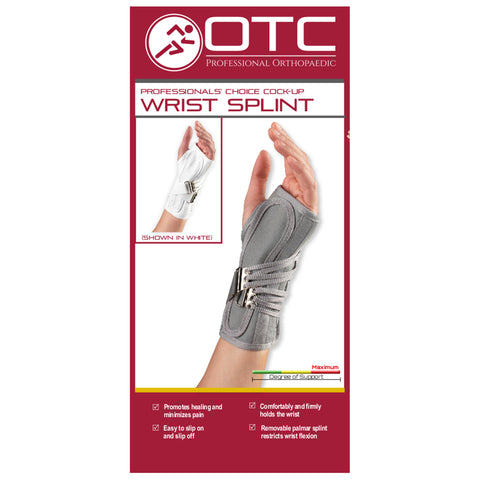 OTC Wrist Splint, Cock-Up Lacing, Canvas, ProChoice, Grey, Right