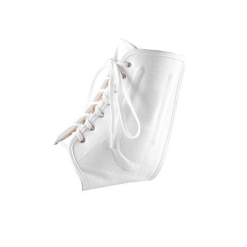 OTC Ankle Brace, Canvas Lace-Up, Semi-Rigid Spiral Stays, White