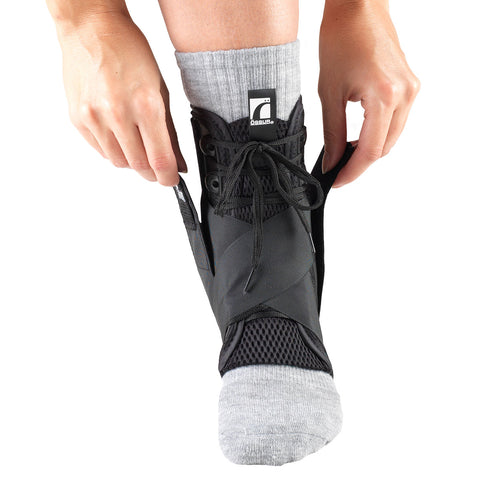 OTC Ankle Stabilizer, Exoskeleton Support, Heel Locking Straps, Black