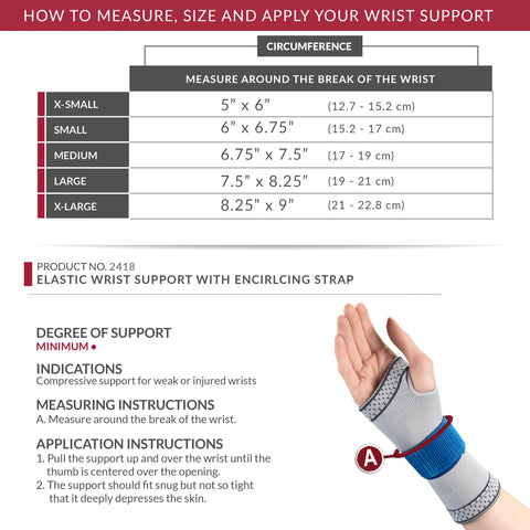 OTC Wrist Support, Pullover Gauntlet, Knit Elastic, Gray Blue