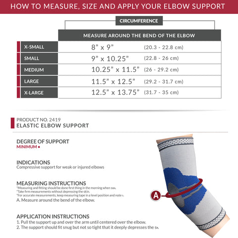 OTC Elbow Sleeve, Pullover Support, Knit Elastic, Gray