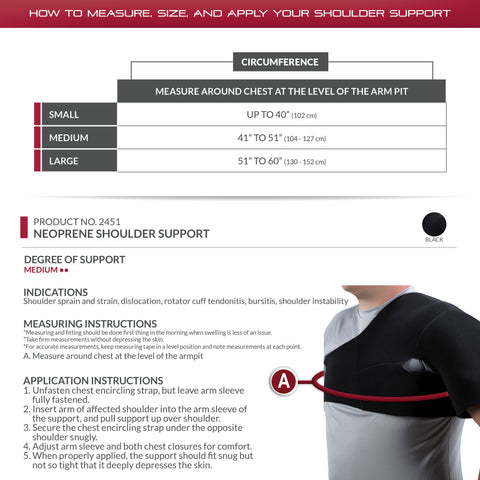 OTC Shoulder Support, Neoprene, Select Series, Black