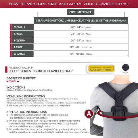 OTC Clavicle Strap, Figure-8 Style, Select Series, Black