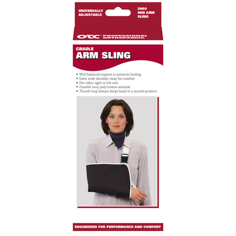 OTC Cradle Arm Sling, Thumb Loop, Reversable Left or Right Shoulder, Navy