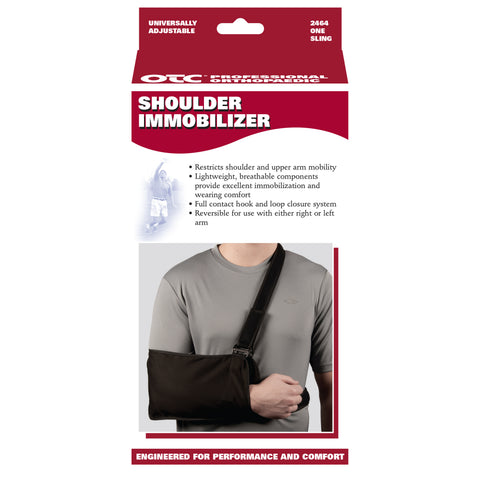 OTC Shoulder Immobilizer, Left or Right Arm, Lightweight, Black