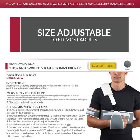 OTC Sling Swathe Shoulder Immobilizer, Upper Arm Stabilizer, Grey