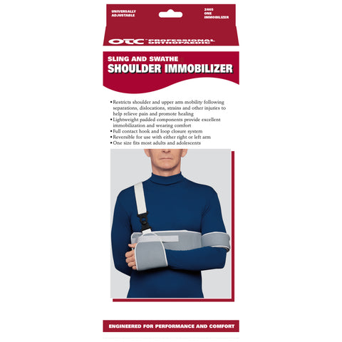 OTC Sling Swathe Shoulder Immobilizer, Upper Arm Stabilizer, Grey