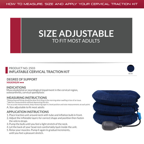 OTC Cervical Traction Unit, Head Neck Spine, Inflatable, Select Series, Navy