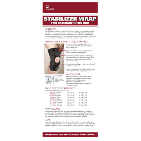 OTC Knee Stabilizer Wrap for Osteoarthritis, Orthotex, Black, Right